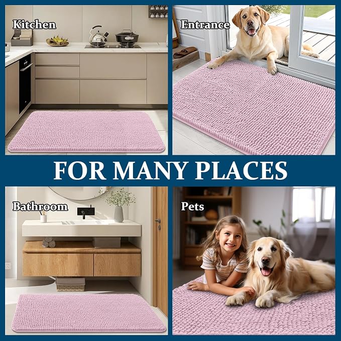 OLANLY Dog Door Mat for Muddy Paws 32x20, Super Absorbent Chenille Mud Mat | - Image 8