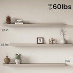 Fun Memories 72Inch Long Floating Shelves, 8 Inch Deep Shelves - Image 3
