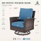 HERA'S HOUSE Outdoor Wicker Swivel Chairs - Image 5