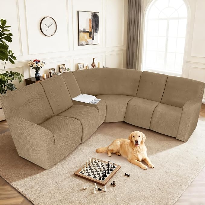 ALIECOM 100% Waterproof Recliner Sectional Couch Covers L Shape Stretch Corner - Image 2
