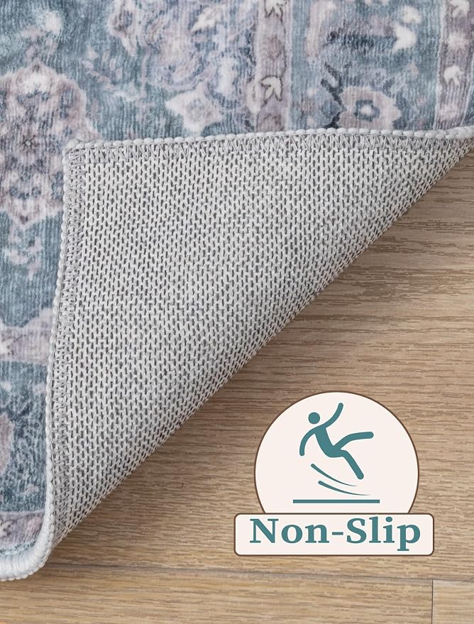 SERISSA 2'6"x8' Washable Non Slip Floral Boho Runner Rug - Image 3