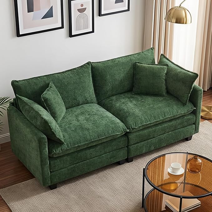 78" Modular Sectional Sofa, Cloud Couch Loveseat Sofa, Deep Seat Washable by Unknown
