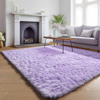 Purple Area Rugs for Bedroom Living Room, Fluffy 4x6 Indoor Bedside Floor Throw - Image 5