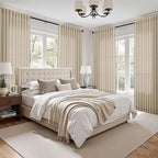 Eggshell Beige Linen 112 Inch Curtains - Image 7