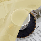 Chyhomenyc Mustard Yellow Sheer Curtains 54 Inches Long, Light Filtering Window - Image 4