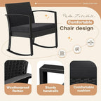 Greesum 3 Pieces Outdoor Furniture Set Patio Bistro Rocking Chairs - Image 3