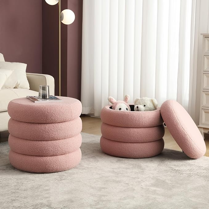 Flouki Round Ottoman Set of 2, Ottomans - Image 8