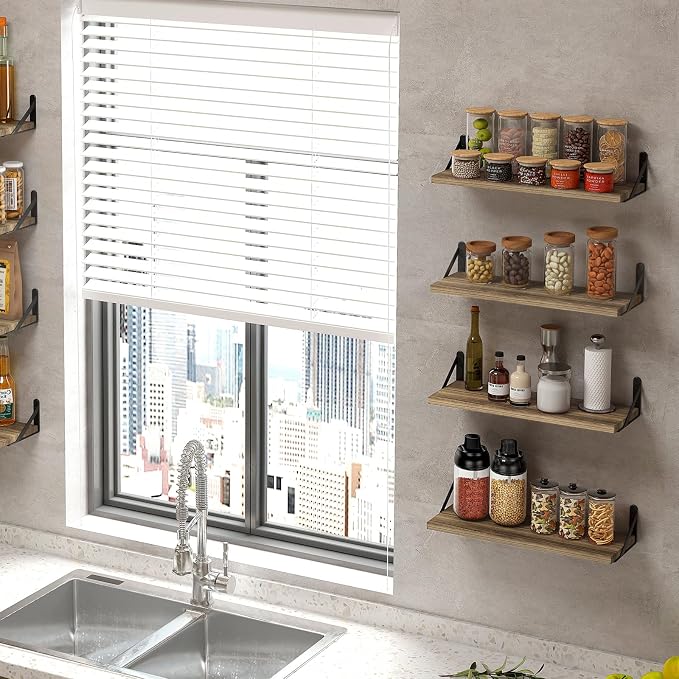 Fixwal Shelves for Room Wall, Width 4.75in Rustic Wood Wall Storage, Floating - Image 5