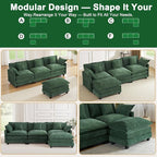 111.4" L-Shaped Cloud Chenille Sofa Sectional Couch - Image 6