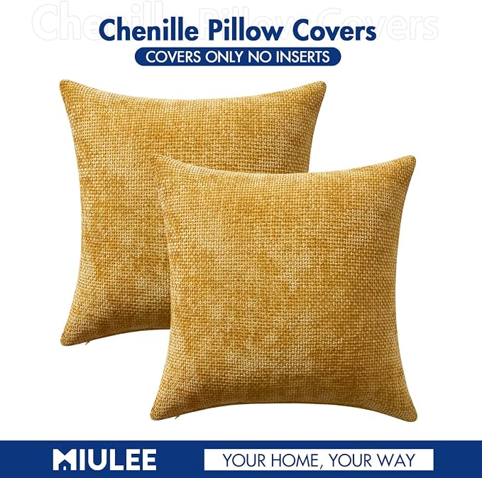 MIULEE Decorative Lumbar Throw Pillow Covers 12x20 in Mustard Yellow 2 Pack | - Image 7