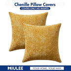 MIULEE Decorative Couch Throw Pillow Covers 22x22 in Mustard Yellow 2 Pack | - Image 7