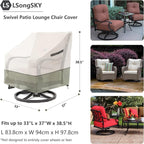 Outdoor Swivel Lounge Chair Cover, 100% Waterproof Heavy Duty Outdoor Chair - Image 2