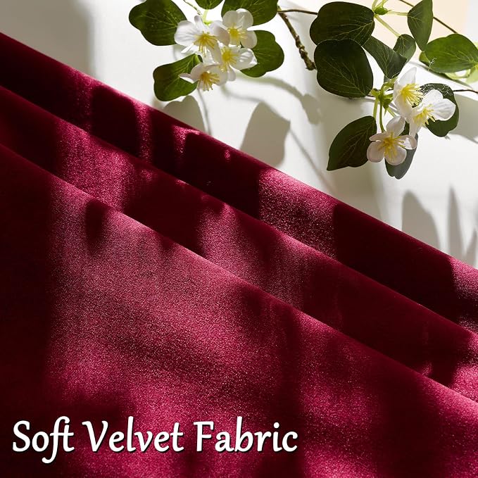 GIGIZAZA Burgundy Velvet Pillow Covers 12x20 Decorative Pillows Pack of 2 | Red - Image 5
