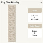 Soalmost Hallway Runner Rug 2'6" x 12' Washable Long Kitchen Rugs Brown | - Image 5