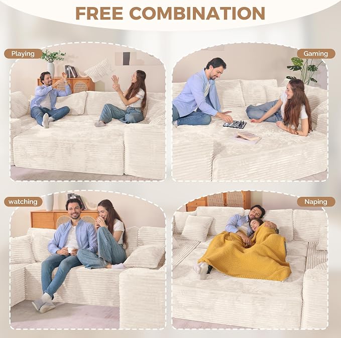 Luxanimarion 136'' Large Sectional Cloud Couches - Image 6