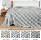 Exclusivo Mezcla Striped California King Size Fleece Blanket - Image 3