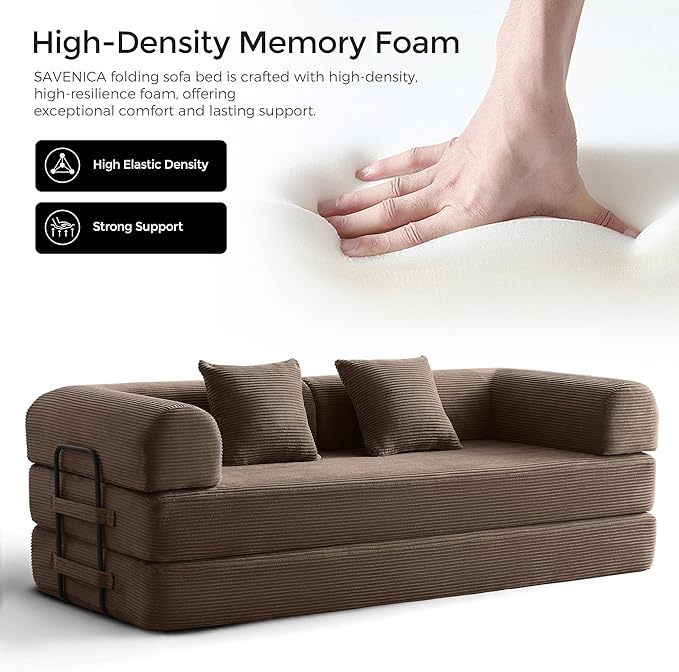 79" Convertible Sofa Bed with Fixed-Shape Frame & Removable Armrests, Modular - Image 4