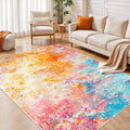 Rugflix 4x6 Area Rugs for Living Room, Washable Colorful Rainbow Large Rug | by RugflixAreaRugs