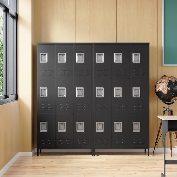 Metal Locker with 9 Doors Employees Locker, Metal Storage Locker with Hooks - Image 7