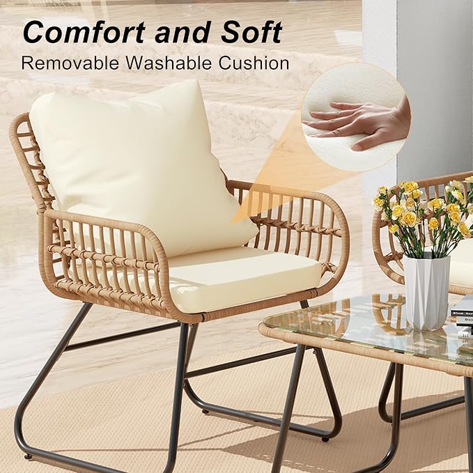LEX CRAFT 4-Piece Wicker Outdoor Patio Furniture Set - Image 3