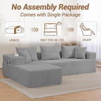 105'' Cloud Sectional Couch, Modular L-Shaped Boneless Sectional Sofa, Corduroy - Image 7
