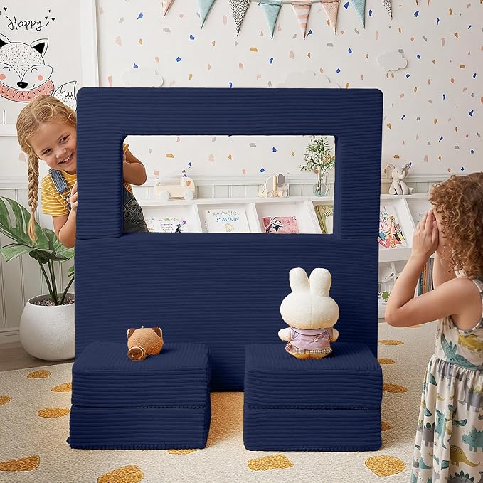 MeMoreCool Modular Kids Couch, Corduroy Play Toddler Couch - Image 2