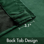 MIULEE Velvet Curtains 52x84 inches 2 Panels Hunter Green Blackout Curtains | - Image 3