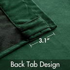 MIULEE Velvet Curtains 52x96 inches 2 Panels Hunter Green Blackout Curtains | - Image 3