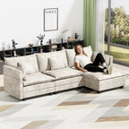 LEVELEVE 112.5" L-Shape Modular Sofa by Enjoyyourlife