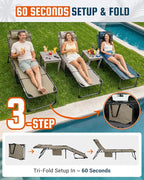 KingCamp Tanning Chair with Face Hole, Lounge Chairs Outdoor Folding Comfy - Image 8