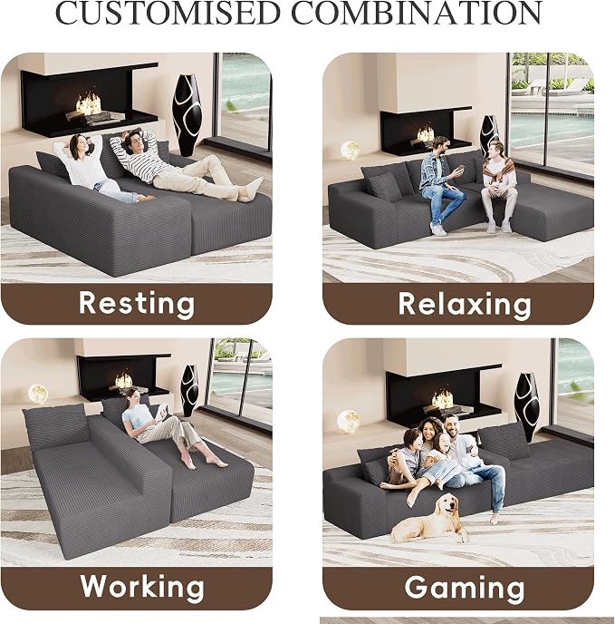 105" Convertible Sectional Couch - Image 3