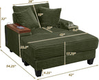 KEIKI Corduroy Storage Armrest Sofa, Single Versatile Seat - Image 3