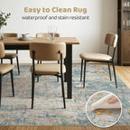 LOONGRUG 7x9 Area Rug Washable Large Neutral Modern Living Room Rugs | Abstract - Image 6