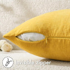 MIULEE Yellow Chenille Couch Throw Pillow Covers, 20x20 | Set of 2, Soft - Image 7