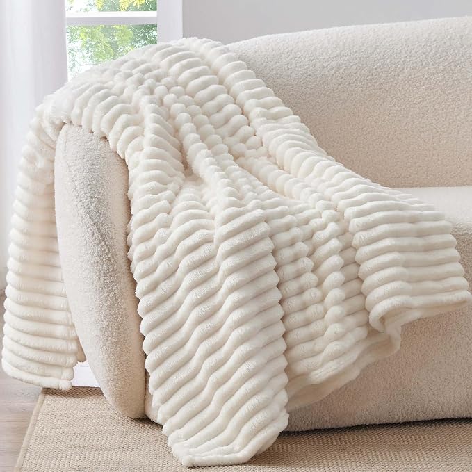 BEDELITE Ribbed Fleece Throw Blanket - Image 2