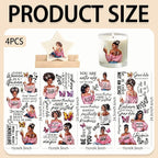 4 Sheets Rub on Transfers for Crafts, Inspirational Quote Furniture Transfers - Image 2