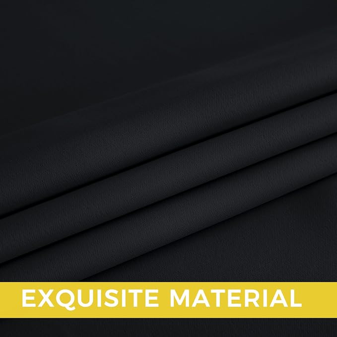 NICETOWN Room Darkening Draperies Curtains Panels, 2 Panels Black W52 x L96 - Image 5