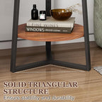 Gadroad Round End Table with Storage Shelf, 2 Tier Farmhouse Side Table - Image 5