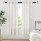 RYB HOME Light Filtering Linen Sheer Curtains 72 inch Long - Image 2