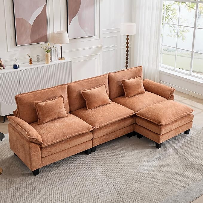 Oprisen 120" Modular Sectional Sofa, Comfy Cloud Couch Sectional Sofa by Oprisen