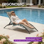 PURPLE LEAF Outdoor Chaise Lounge Chair Set of 3 Patio Pool Lounger Bronze - Image 6