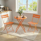 GarveeLife 3 Piece Patio Bistro Set, Folding Patio Bistro Table and Chairs Set - Image 3