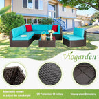 Vongrasig 7 Pieces Patio Furniture Sets, Outdoor All-Weather Wicker Patio - Image 7