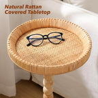 Boho Rattan Round Side Table - Image 4