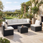 DUMOS 7 Piece Outdoor Patio Sectional Sofa, Modular Wicker Furniture Set - Image 2
