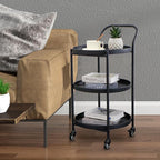 TRIROCKS 18 * 31" H Round Gold 3-Tier Rolling Bar Cart - Image 5