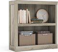 LINSY HOME 2-Tier Bookcase and Bookshelf, Small Wood Display Storage Shelves by LINSYHOME