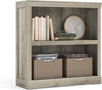 LINSY HOME 2-Tier Bookcase and Bookshelf, Small Wood Display Storage Shelves by LINSYHOME