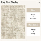 Soalmost Abstract Rug 5x8 Washable Area Rugs - Image 5