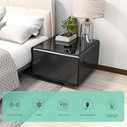 LUMISOL Smart Side Table with Built-in Fridge, Wireless Charging, Temperature - Image 4